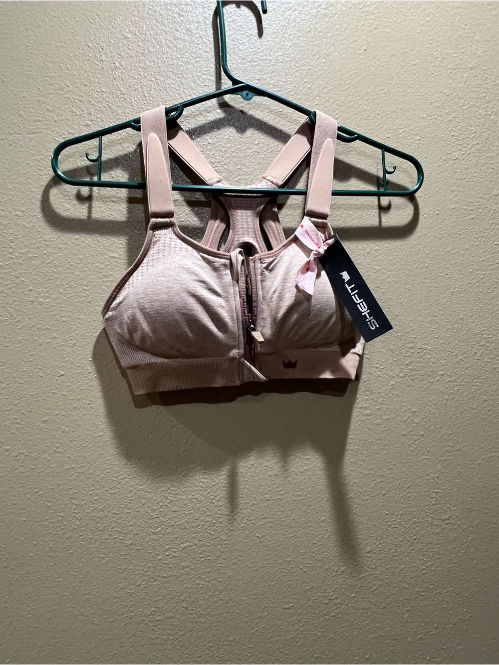 SHEFIT Front-Zip High Support Sports Bra - Blush Pink brand new size XS